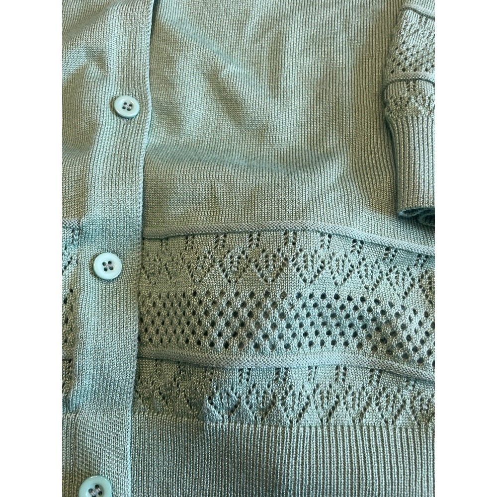 Grace Karen V neck cardigan sweater green NWT Large - Picture 2 of 6